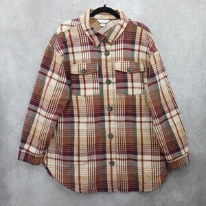 Flannel Button Shackets Cotton VTG Y2K Plaid Tartan Academic Indie‎ Shirt Top XL